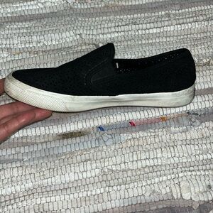 Sperry Women's Seaside Nautical Slip On Shoe Laser Cut Size 8 Black White